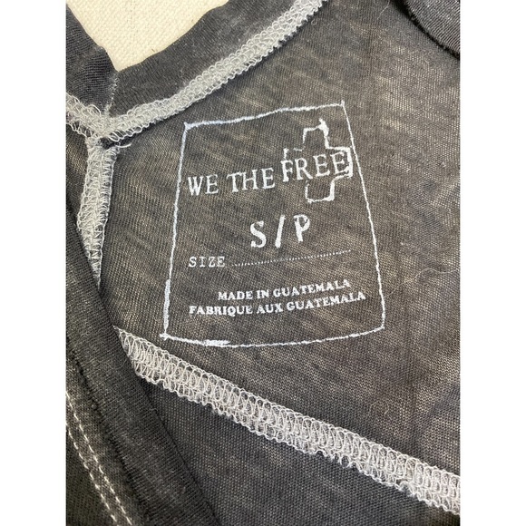 We The Free Breezy Charcoal Black Burnout Sleeveless Tank Raw Hem Small - Picture 7 of 12